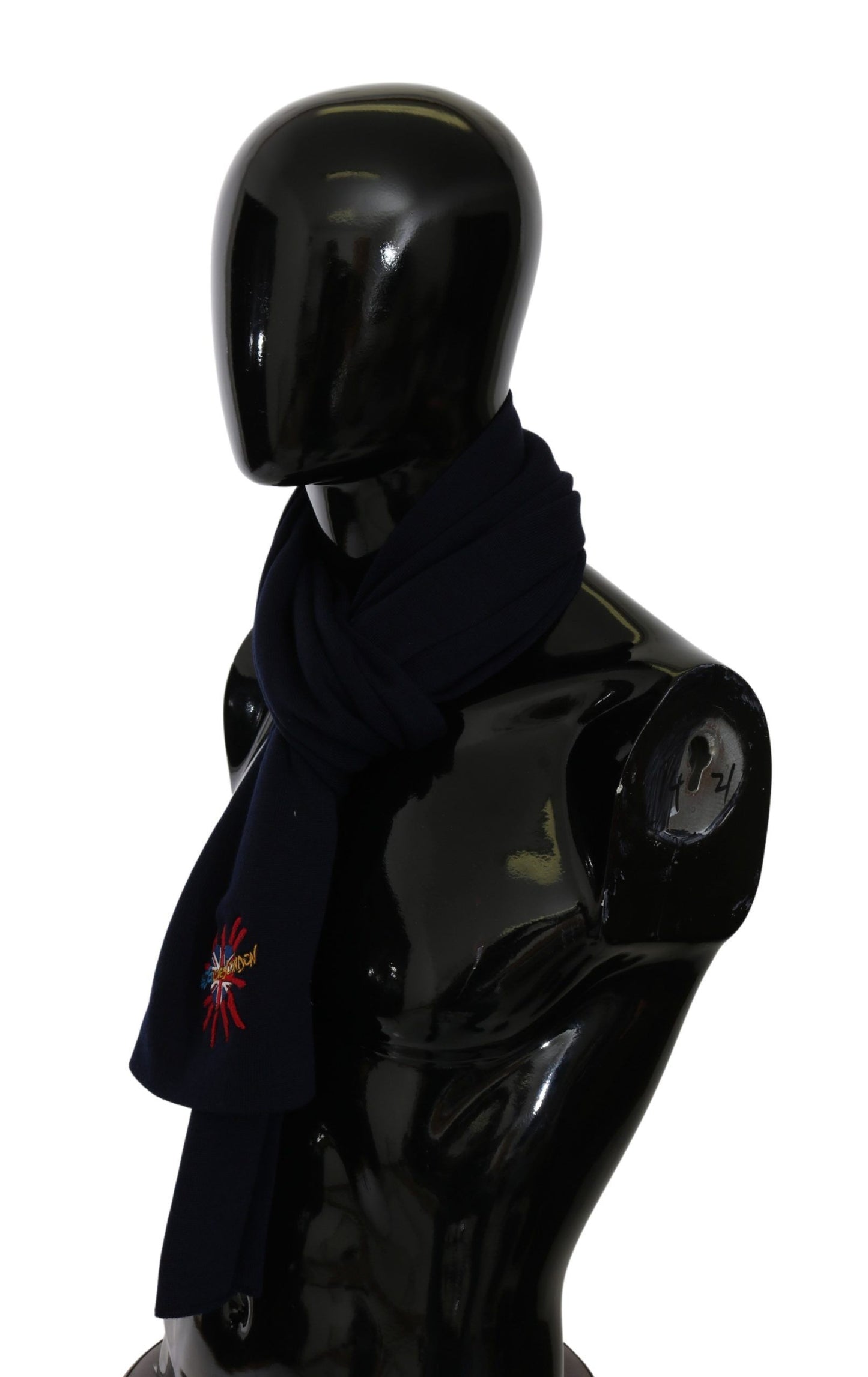 وشاح صوف من دولتشي آند غابانا أزرق #DGLovesLondon