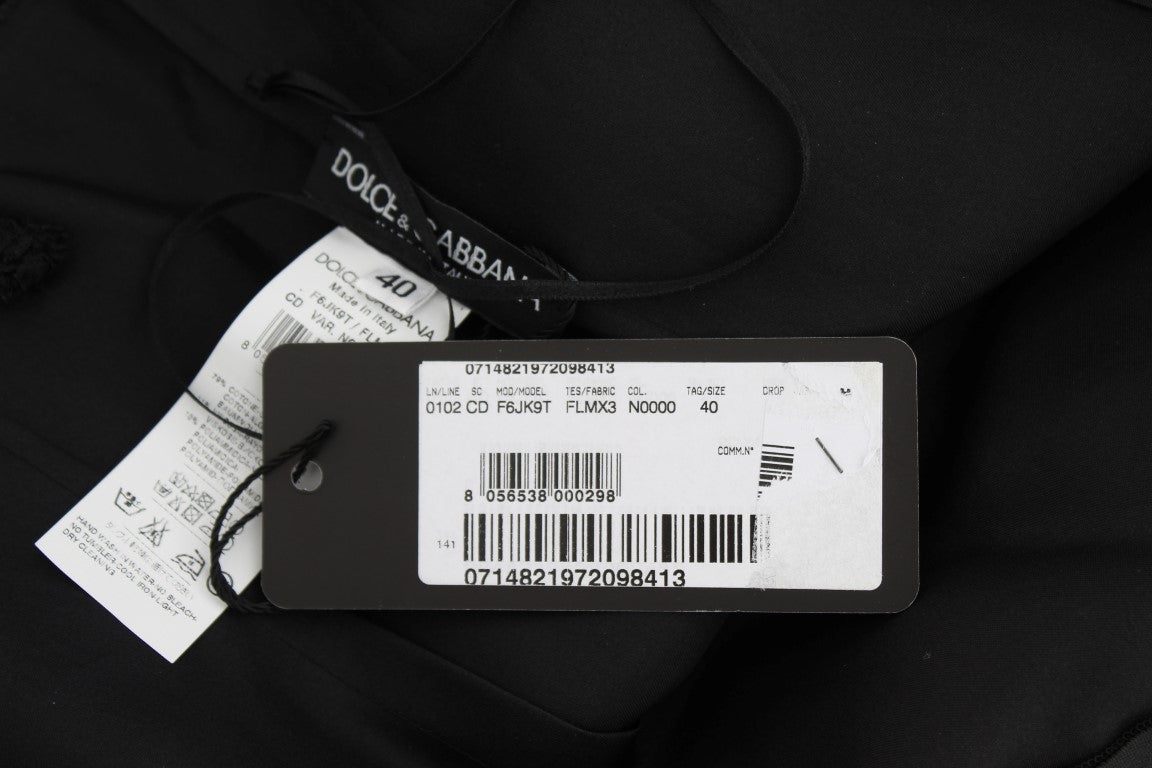 فستان دولتشي آند غابانا بطول الركبة من الدانتيل باللون الأسود