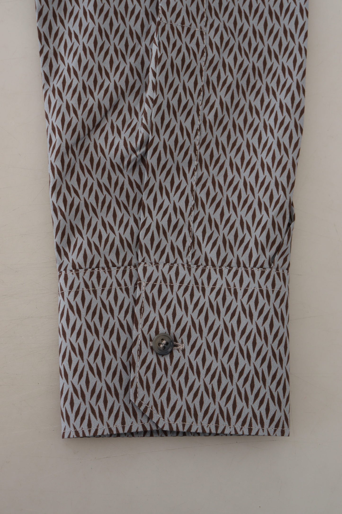 فستان دولتشي آند غابانا رمادي بني ذهبي بقصة ضيقة وقميص رسمي