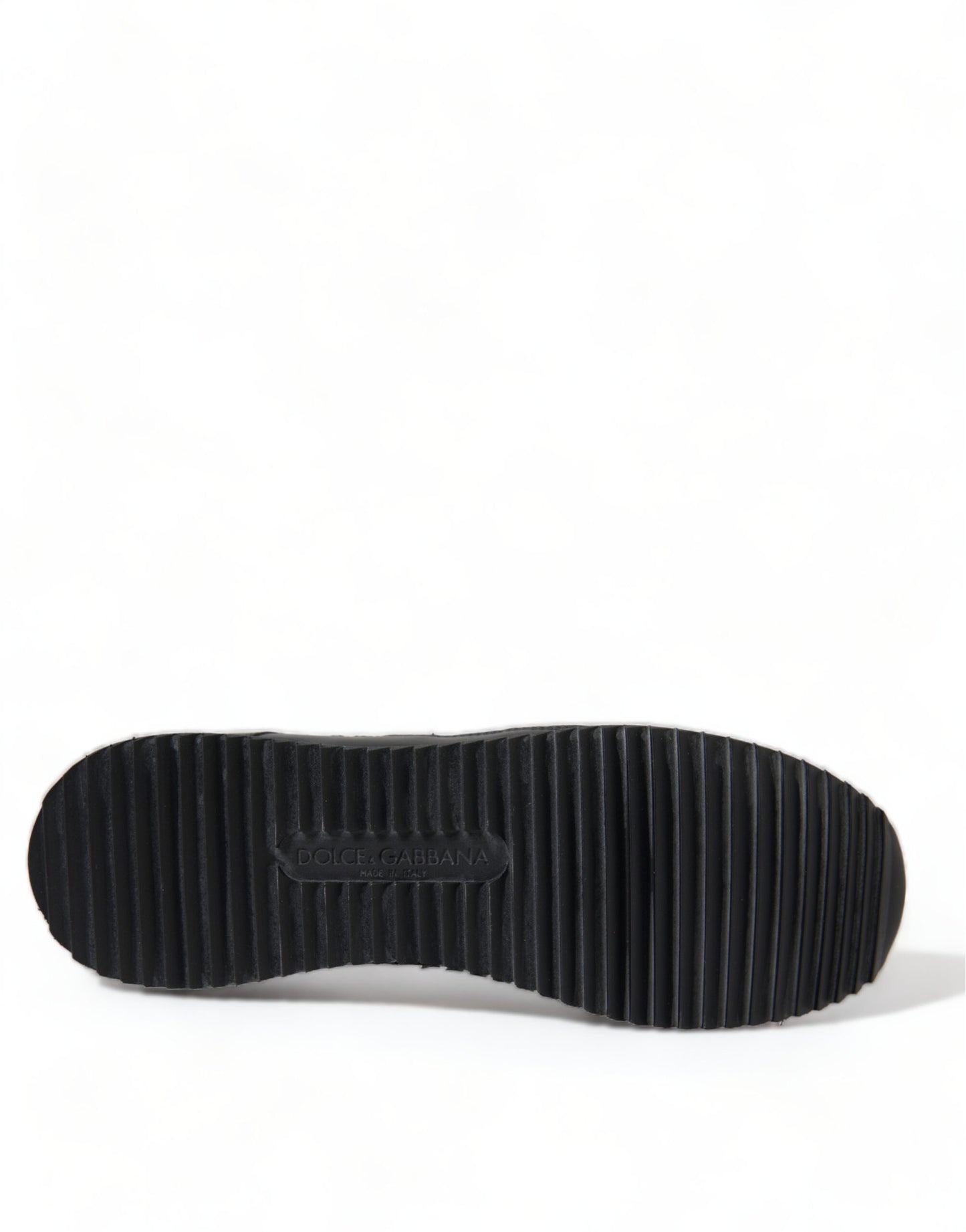 حذاء سنيكرز جلدي أسود من دولتشي آند غابانا مزين بالدانتيل المزهر