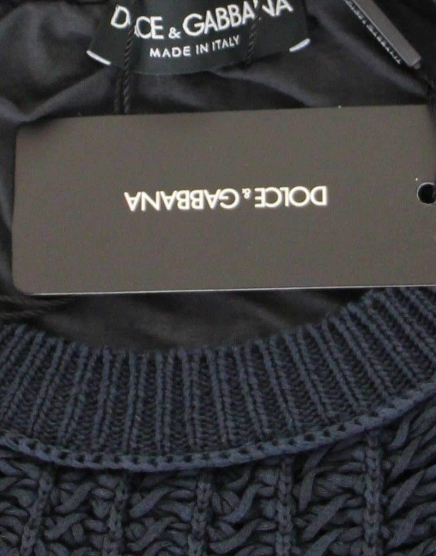 دولتشي آند غابانا الأزرق المدرج Netz السترة احرز سترة