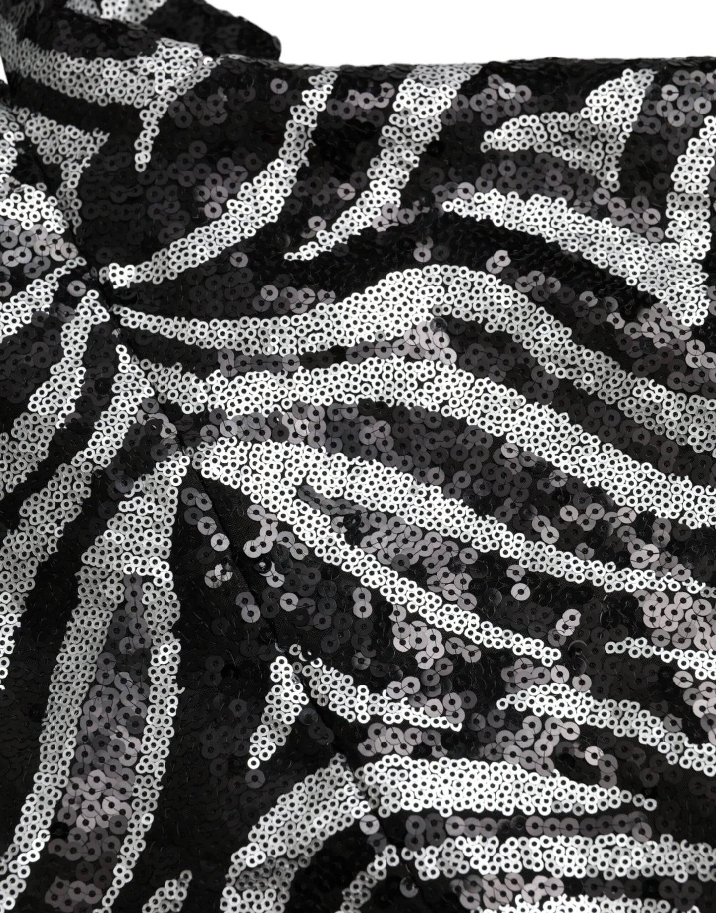 سترة دولتشي آند غابانا سوداء فضية مزينة بالترتر من البوليستر