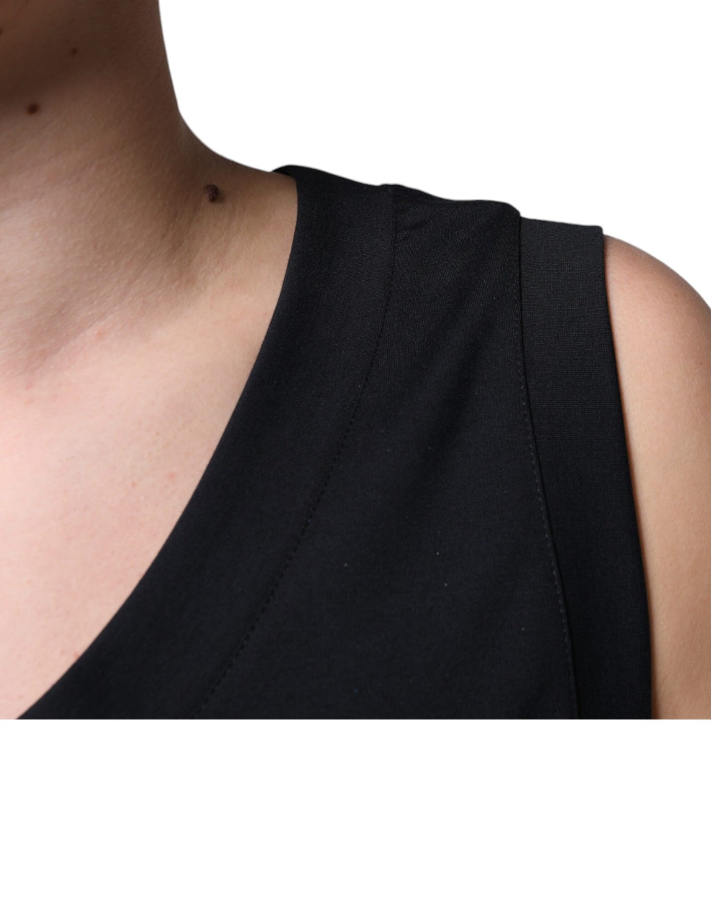 تي شيرت دولتشي آند غابانا أسود قطني بدون أكمام مطبوع عليه Born To Be Free