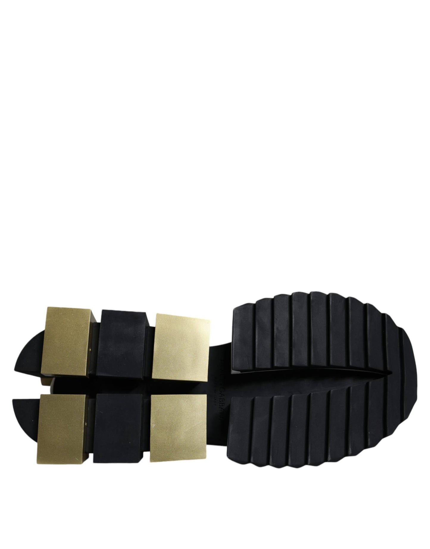 حذاء رياضي سوبر كينج من دولتشي آند غابانا باللون الأبيض الذهبي والأسود من الجلد