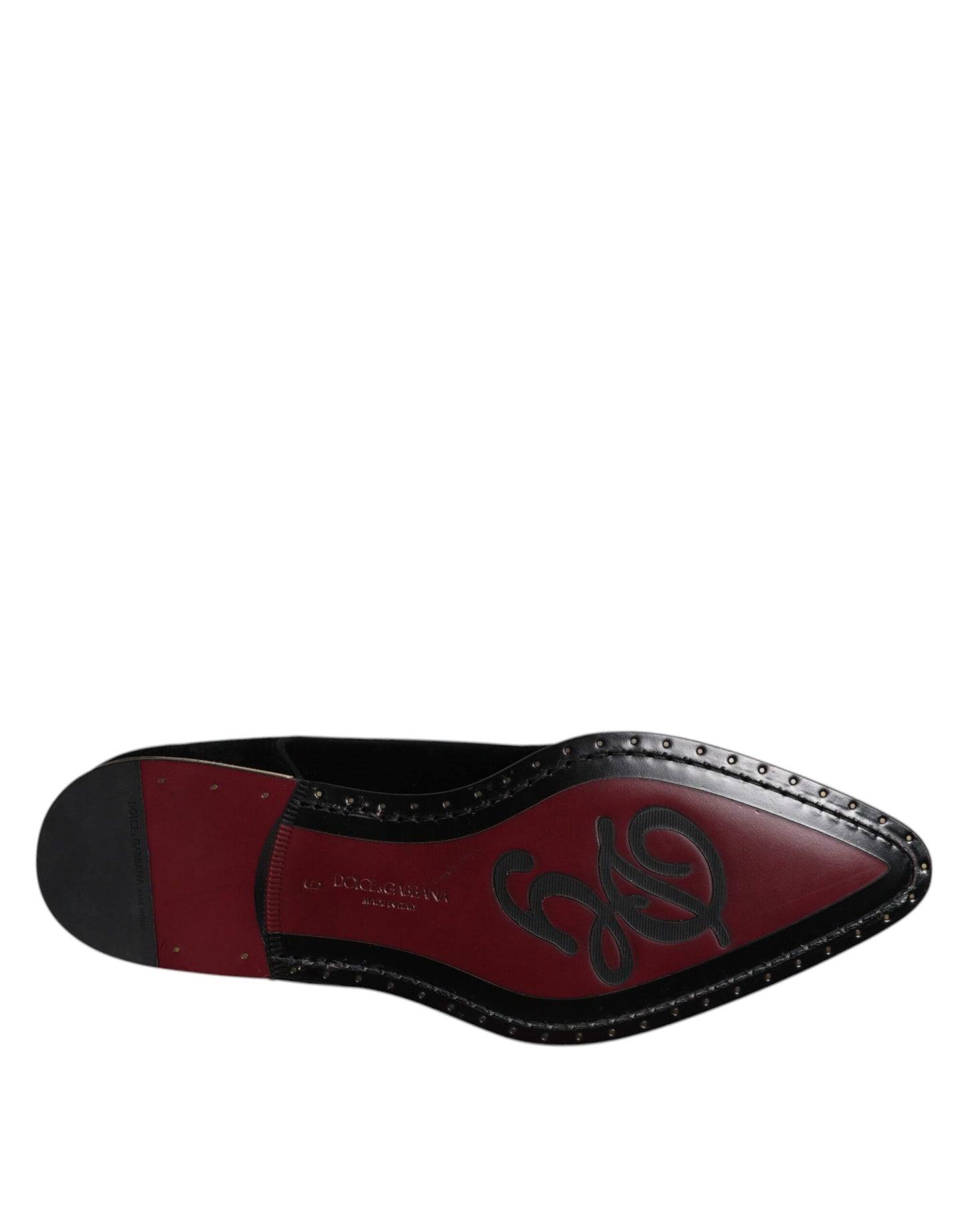 حذاء ديربي دولتشي آند غابانا أسود من المخمل القطني برباط