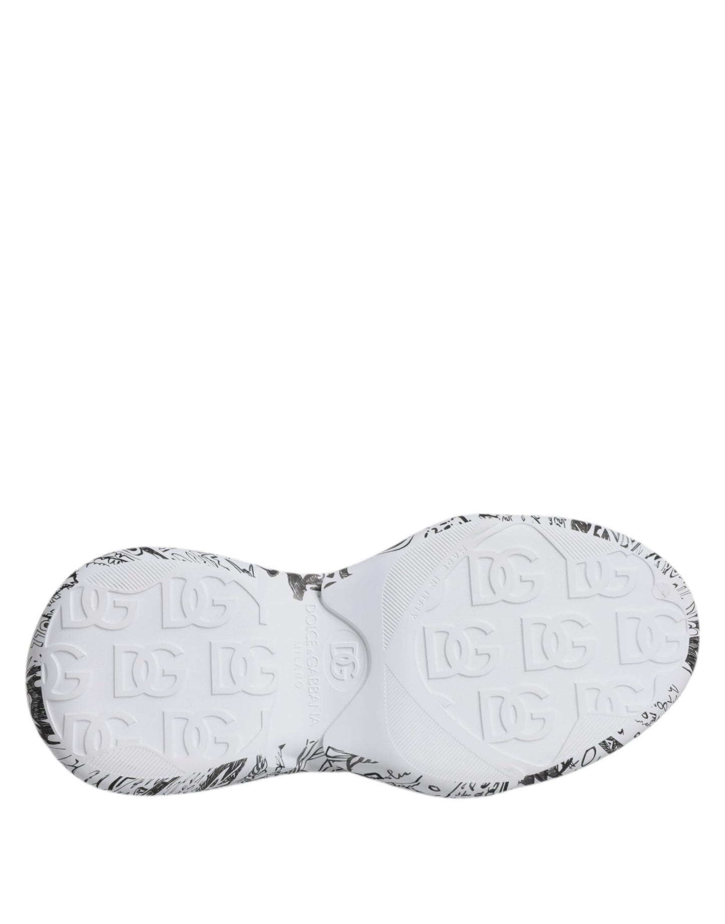 حذاء سنيكرز دولتشي آند غابانا دايماستر أبيض وأسود بنقشة جرافيتي