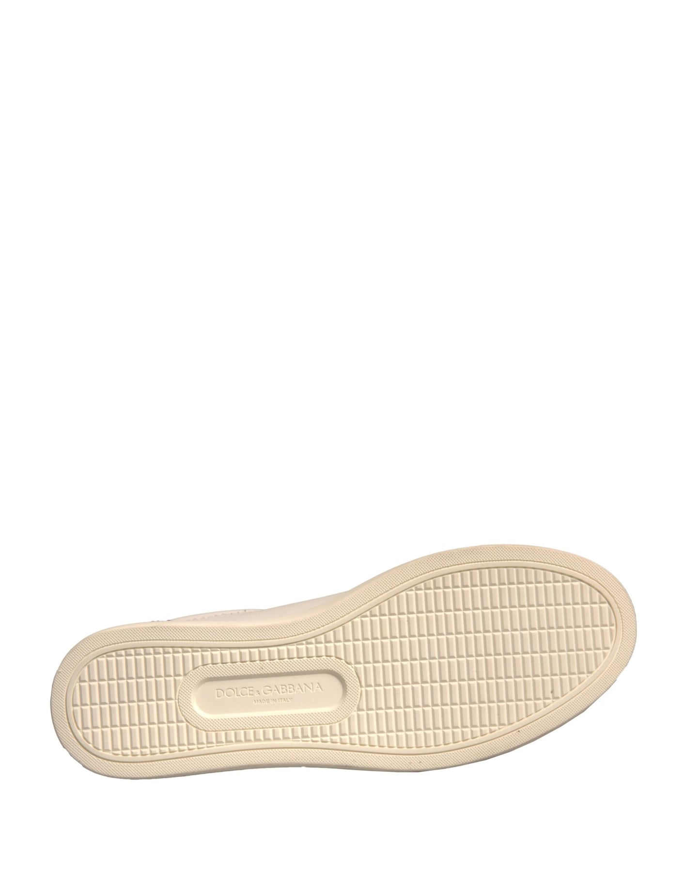 حذاء سنيكرز دولتشي آند غابانا أبيض من الجلد المدبوغ برقبة منخفضة