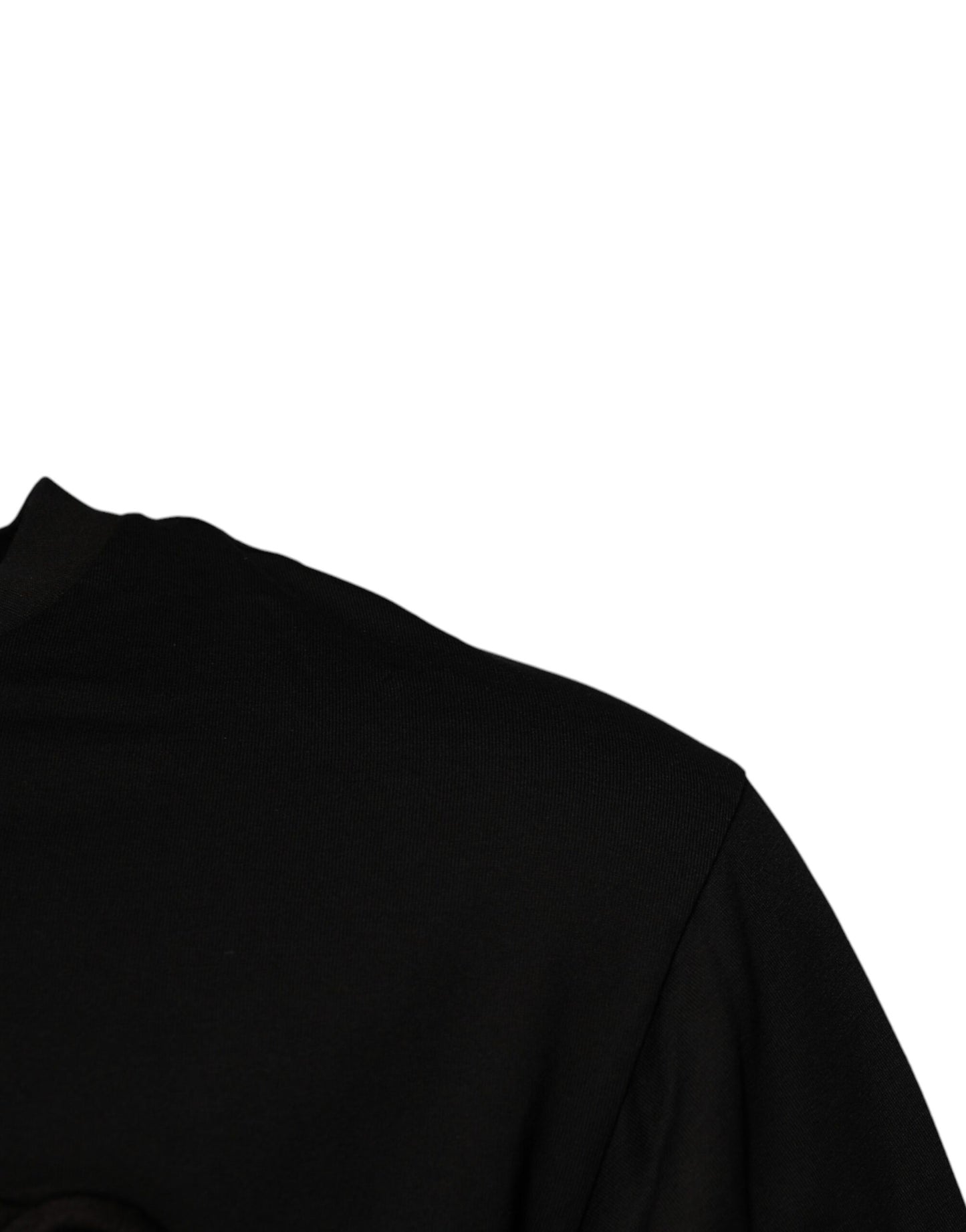 تي شيرت دولتشي آند غابانا أسود من القطن بشعار DG وياقة دائرية