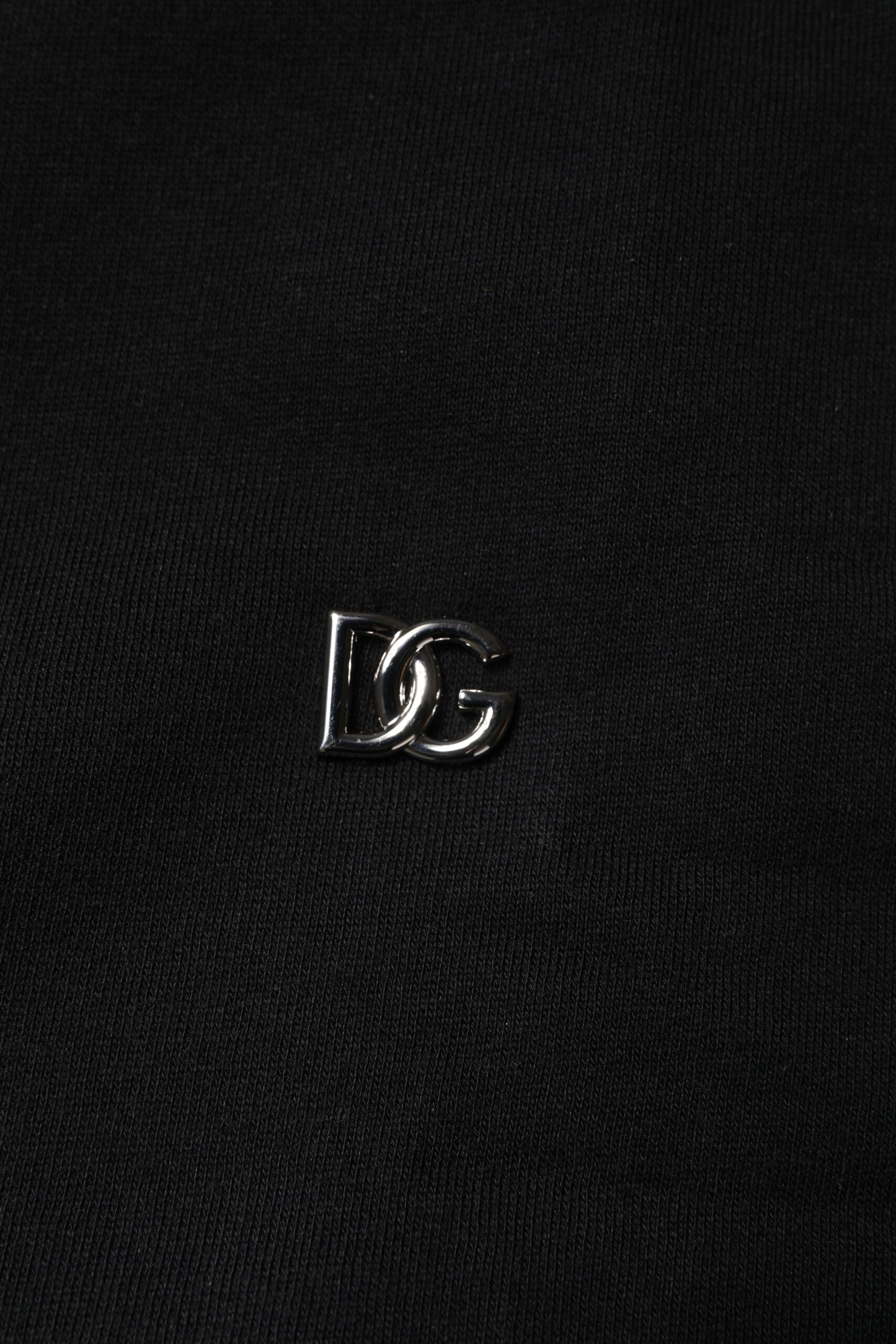 سويت شيرت دولتشي آند غابانا أسود من القطن برقبة دائرية