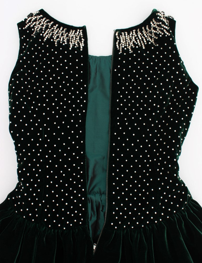 فستان دولتشي آند غابانا طويل ماكسي مخملي أخضر اللون