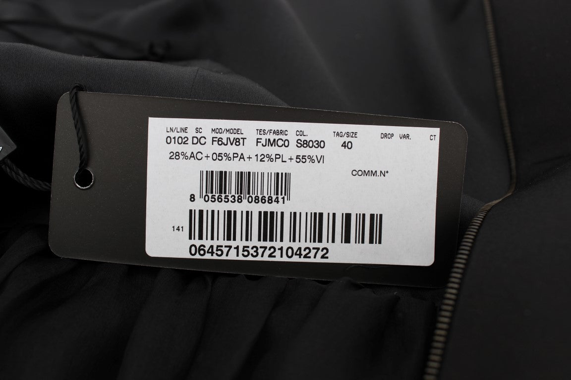 دولتشي آند غابانا فستان غمد رمادي أسود بطول كامل