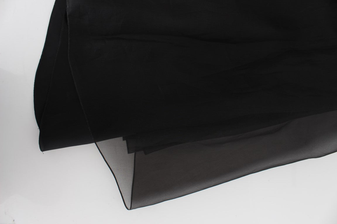 فستان دولتشي آند غابانا أسود أبيض من الحرير الزهري