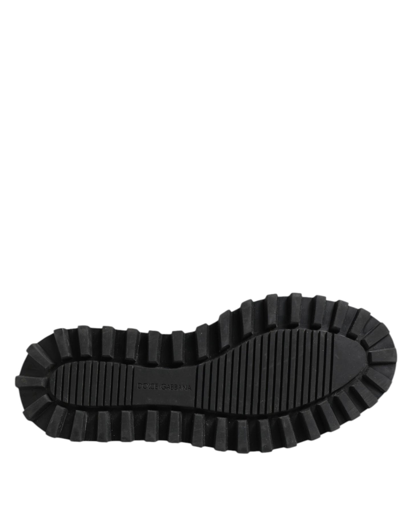 حذاء ديربي سميك من جلد العجل باللونين الأسود والأبيض من دولتشي آند غابانا