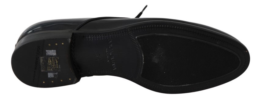 حذاء ديربي من الجلد الأزرق المصقول من دولتشي آند غابانا