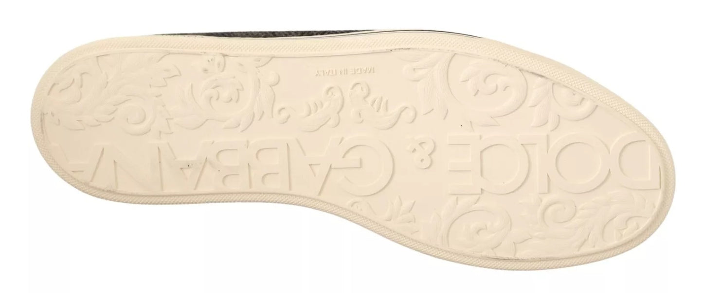 حذاء سنيكرز كاجوال من دولتشي آند غابانا رمادي اللون مصنوع من الصوف والقطن برقبة عالية