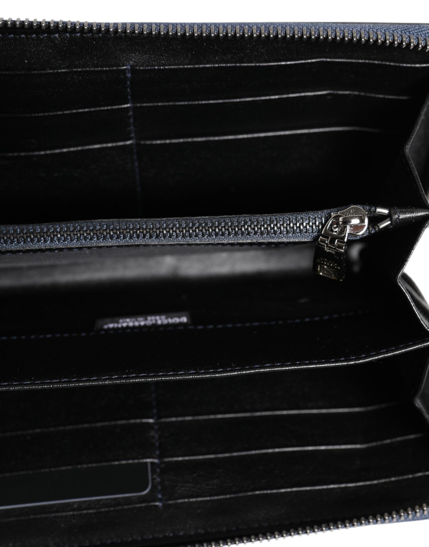 محفظة دولتشي آند غابانا للرجال من الجلد الفاخر باللون الأسود والأزرق