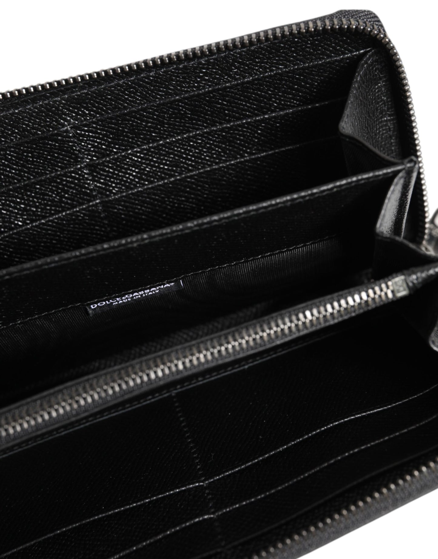 محفظة دولتشي آند غابانا الرجالية من الجلد الأسود بسحاب #DGFAMILY