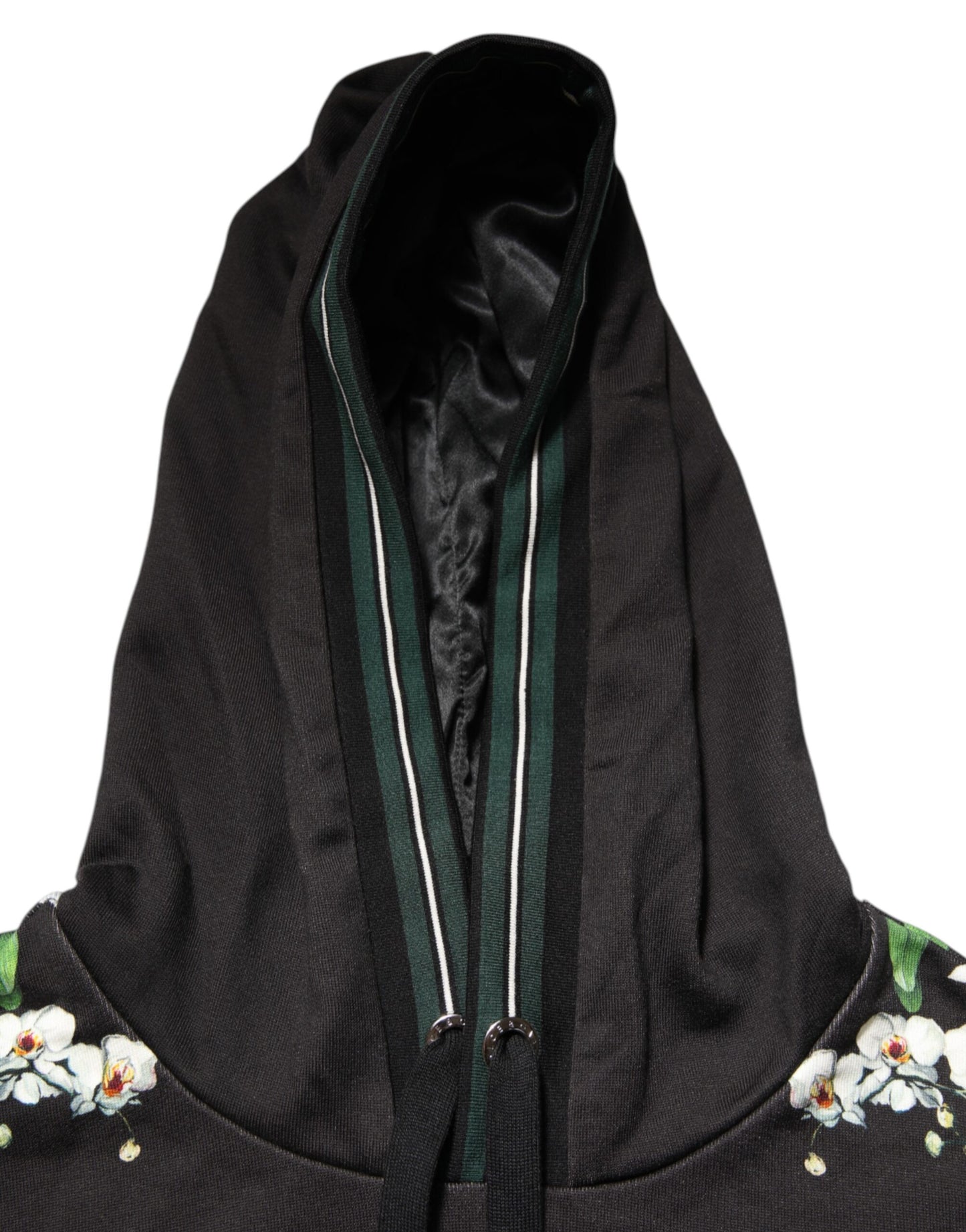 سترة دولتشي آند غابانا كينج بغطاء رأس وشعار تاج زهور الأوركيد الأسود