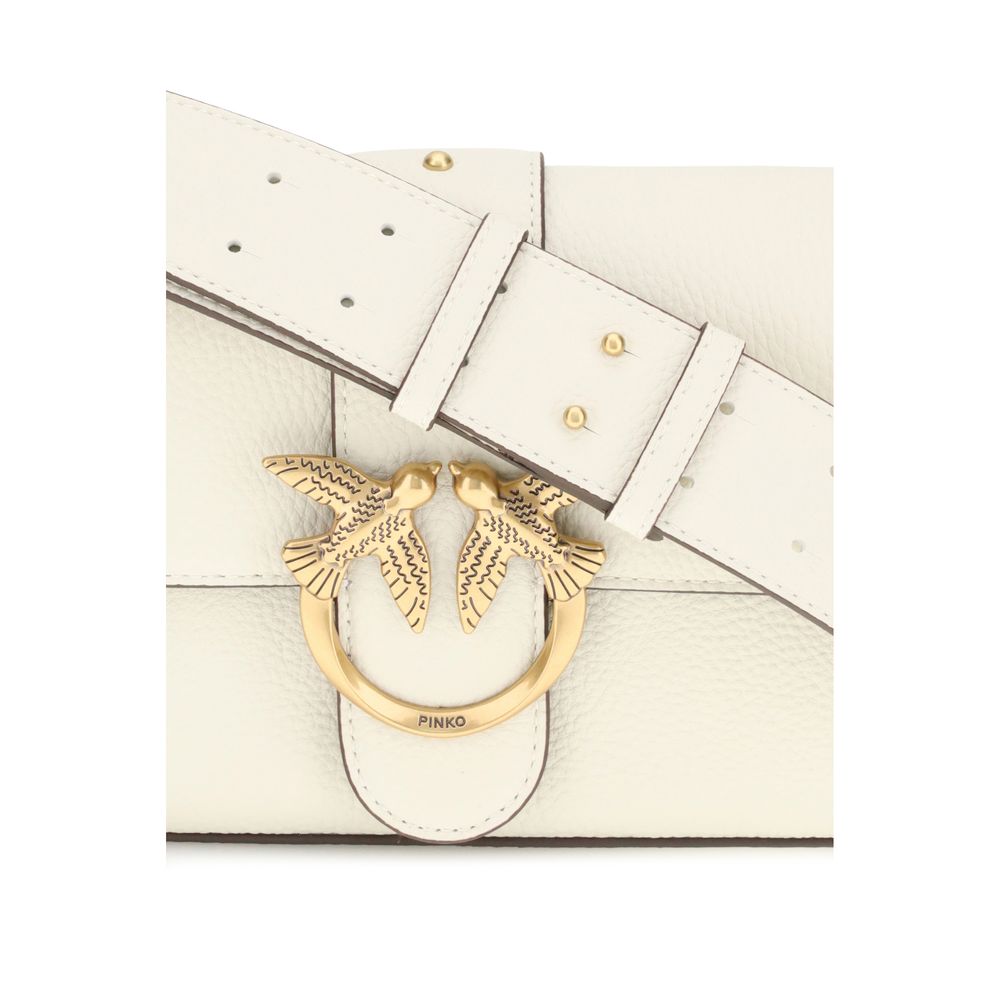 حقيبة كتف بوس توروس من جلد العجل الأبيض من بينكو