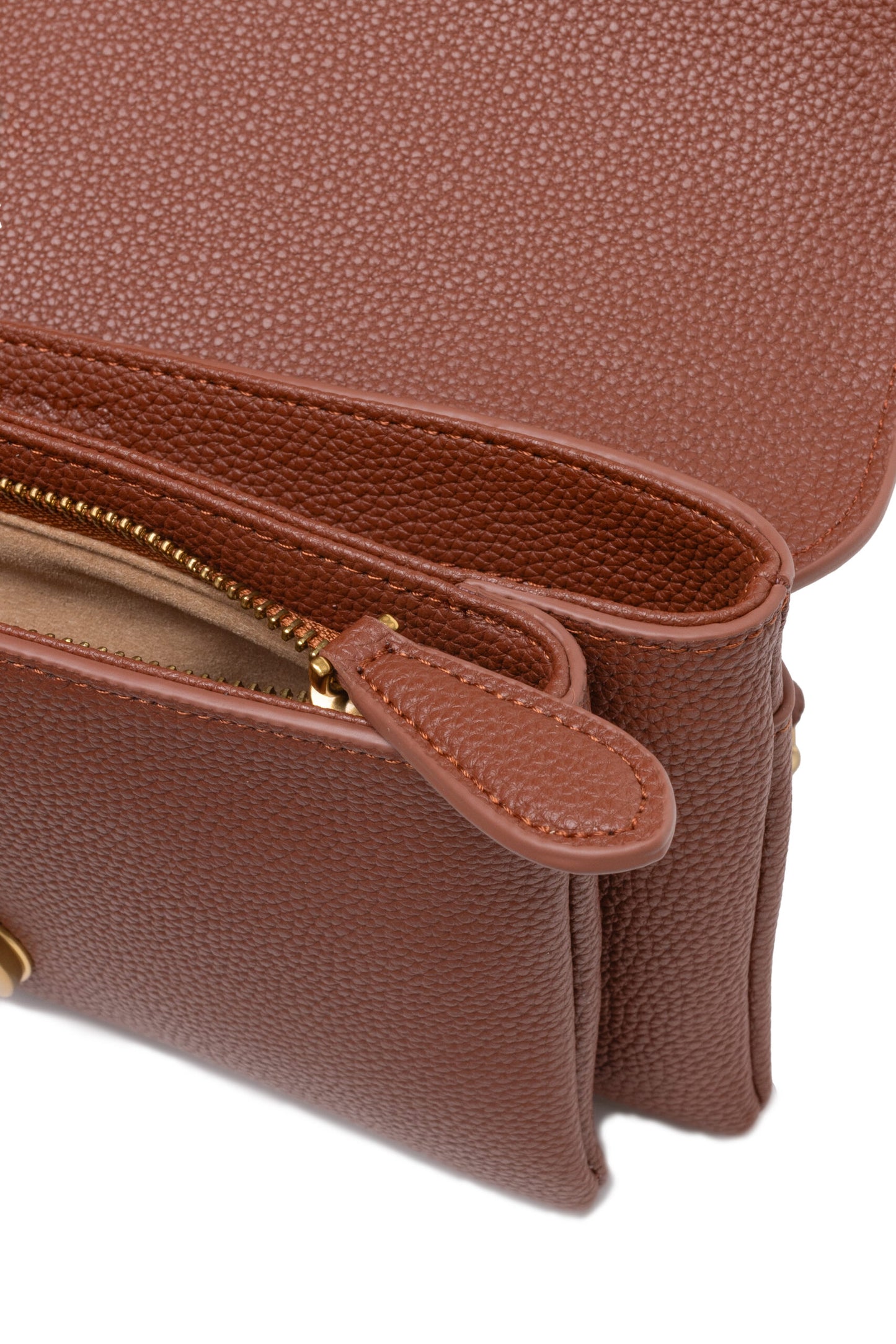 حقيبة كتف PINKO من الجلد البني Love Boucle Riga