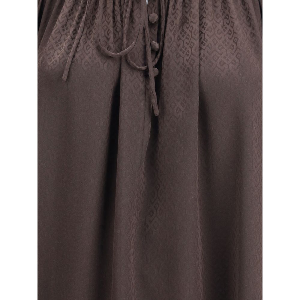 بلوزة بربري الحريرية البنية