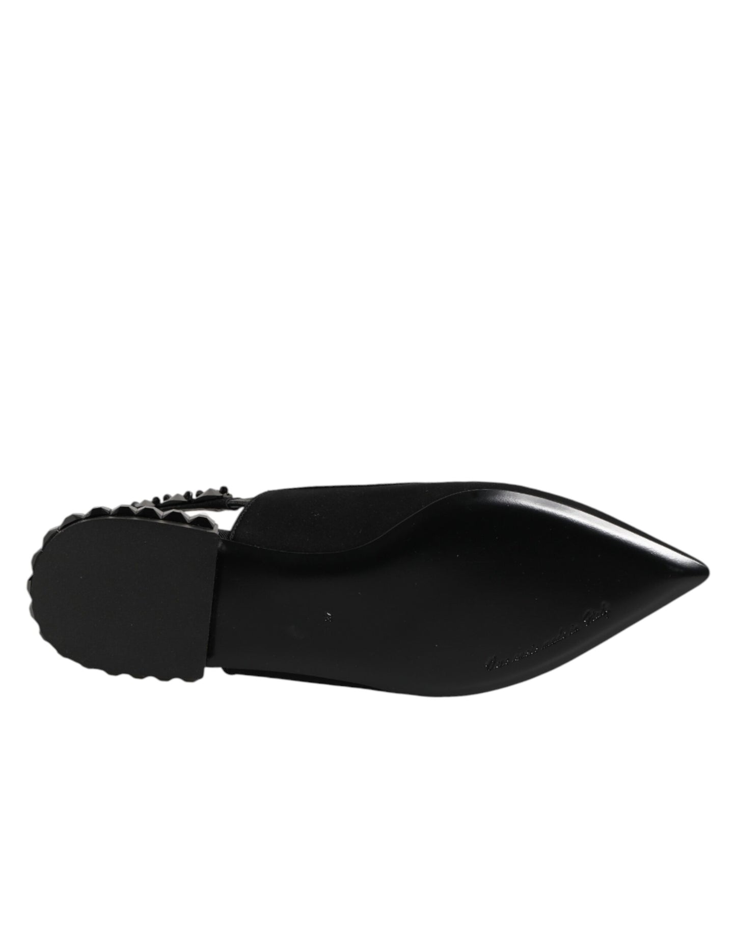 حذاء دولتشي آند غابانا الأسود الكريستالي ذو الكعب المفتوح