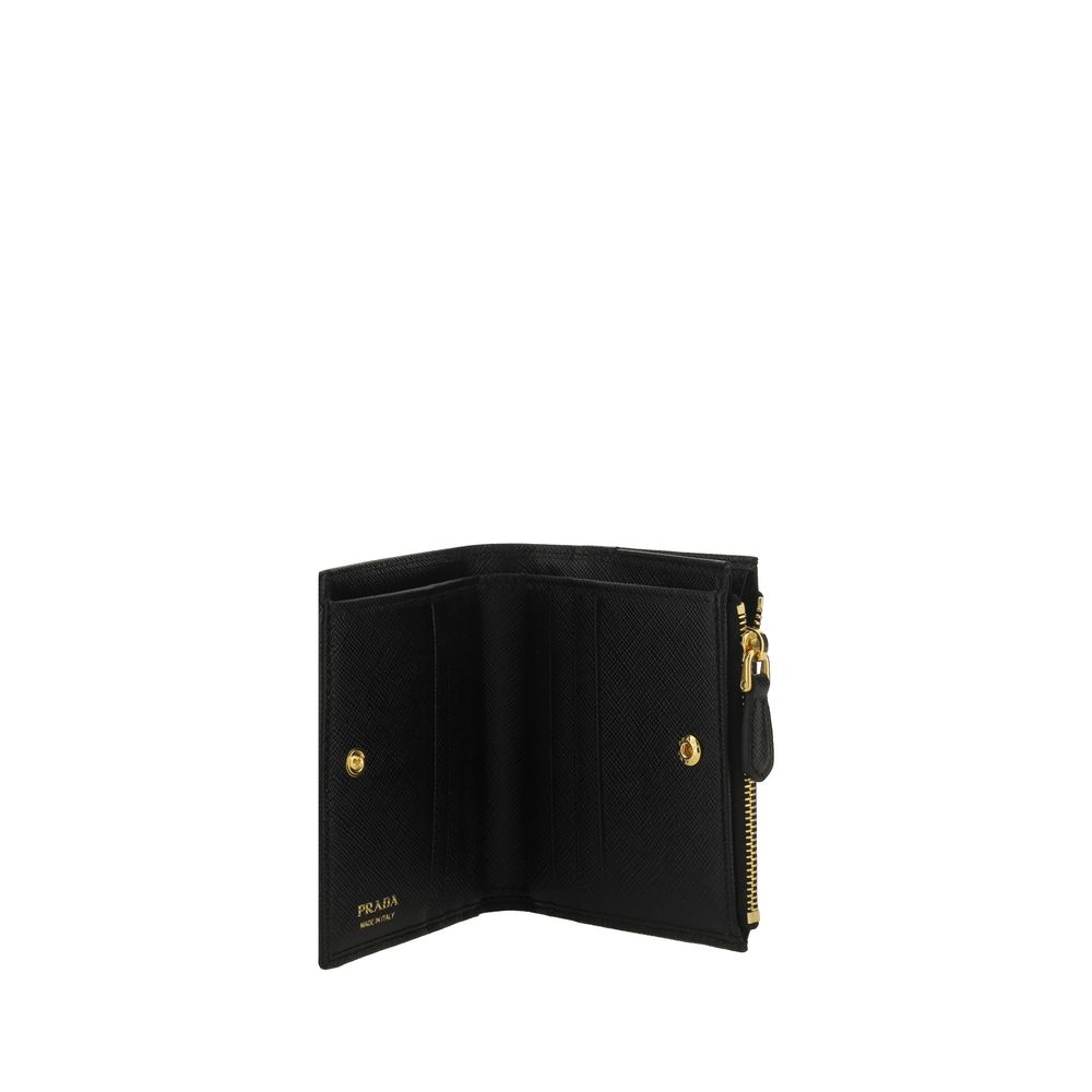 محفظة برادا بوس توروس من جلد العجل الأسود