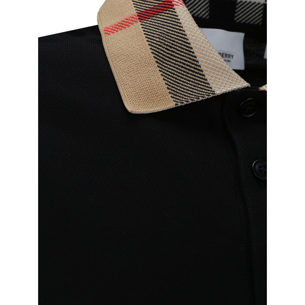 Burberry Black Cotton Polo Shirt