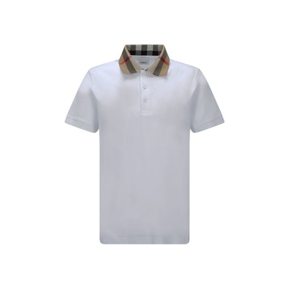 Burberry White Cotton Polo Shirt