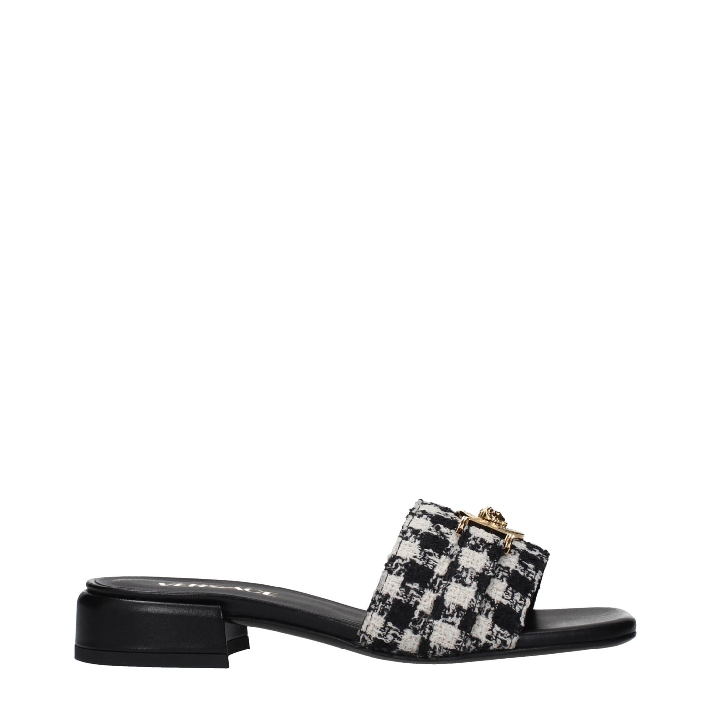 Versace Black Fabric Slippers