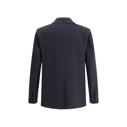 Tom Ford Blue Fleece Wool Coat