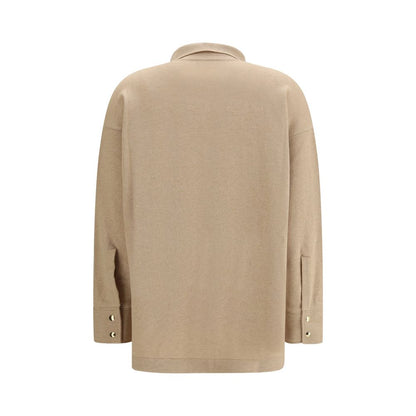 Fabiana Filippi Beige Fleece Wool Dress Shirt
