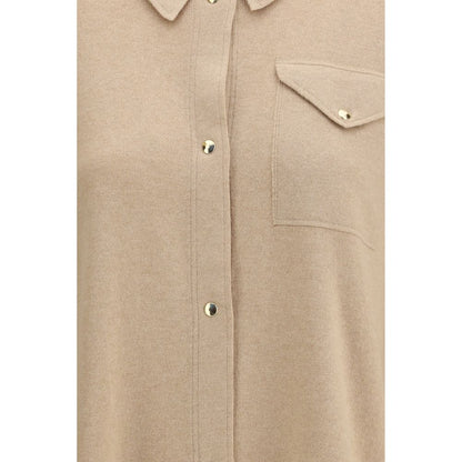 Fabiana Filippi Beige Fleece Wool Dress Shirt