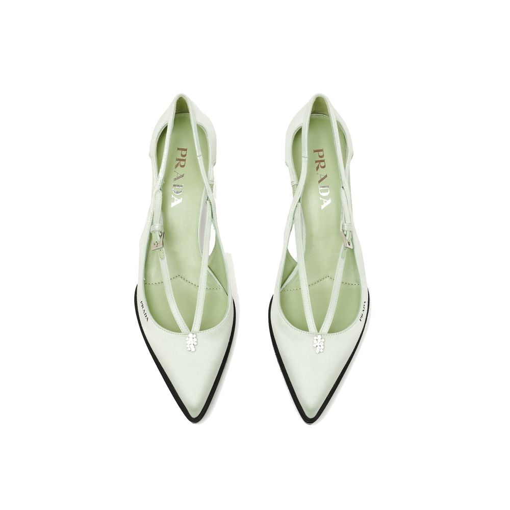 Prada Bicolor Silk Mid Heel Pumps