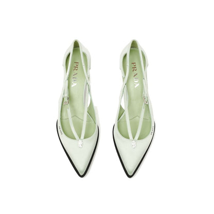 Prada Bicolor Silk Mid Heel Pumps