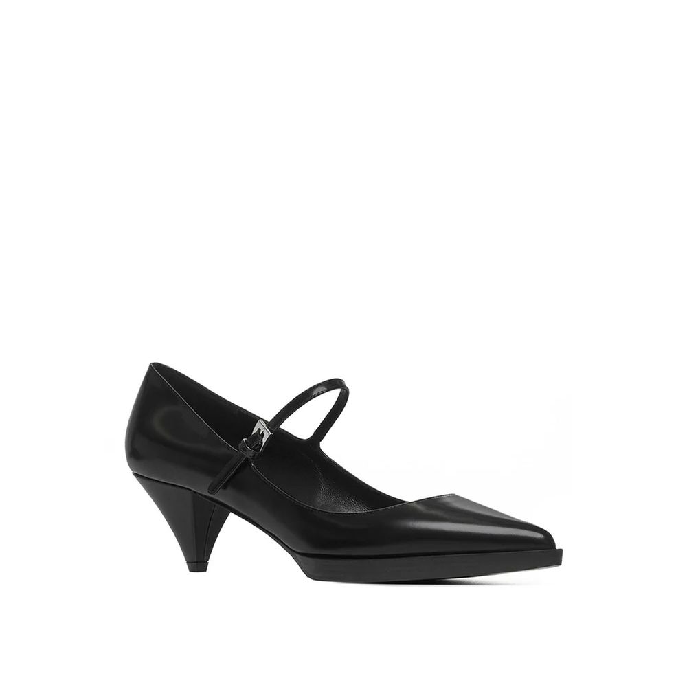 Prada Black Calfskin Mid Heel Pumps