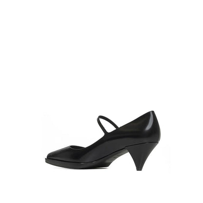 Prada Black Calfskin Mid Heel Pumps