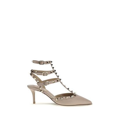 Valentino Garavani Gray Calf Leather Bos Taurus Pumps