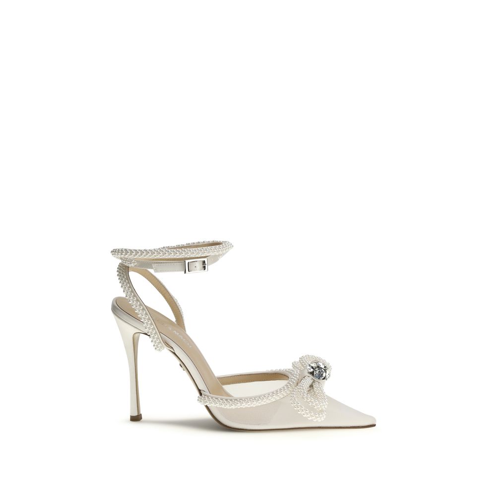 MACH & MACH White Silk High Heel Pumps