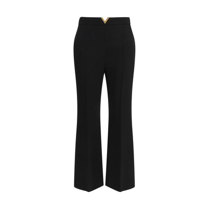 Valentino Black Fleece Wool Flared Pants