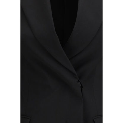 Max Mara Black Fleece Wool Blazer