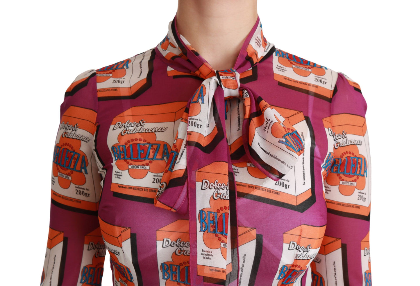 دولتشي آند غابانا فستان بيليزا من الحرير الأرجواني على شكل حرف A