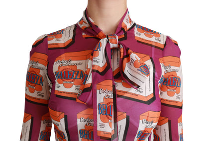 دولتشي آند غابانا فستان بيليزا من الحرير الأرجواني على شكل حرف A