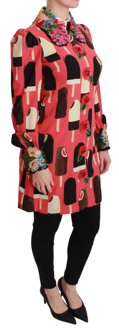 فستان دولتشي آند غابانا الوردي المزين بالترتر