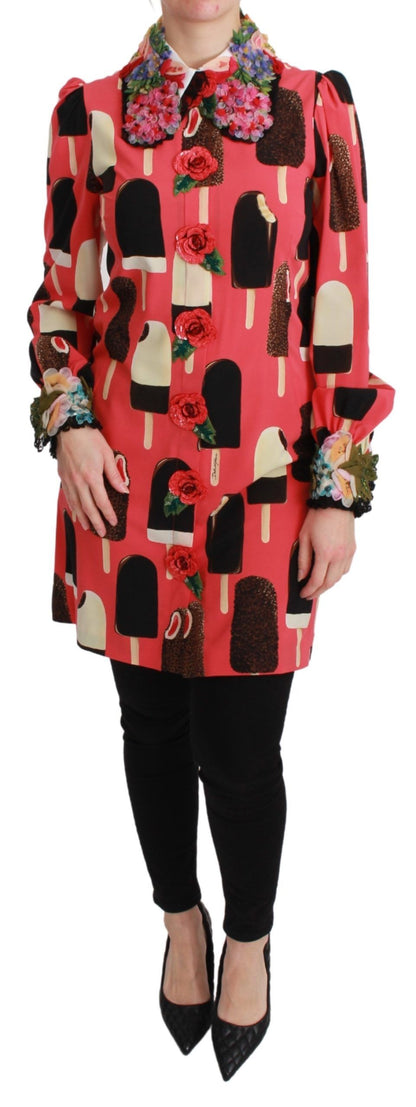 فستان دولتشي آند غابانا الوردي المزين بالترتر