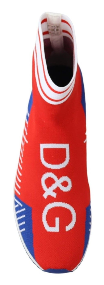 حذاء رياضي بشعار سورينتو أزرق وأحمر من دولتشي آند غابانا، جوارب، أحذية