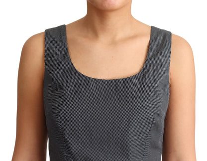 فستان دولتشي آند غابانا الأسود المنقط من القطن بقصة حرف A