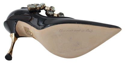 حذاء ماري جين بكعب عالٍ من الجلد الأسود من دولتشي آند غابانا