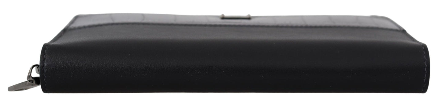 محفظة دولتشي آند غابانا كونتيننتال سوداء بسحاب دائري من الجلد