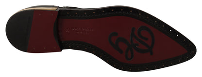 حذاء دولتشي آند غابانا المصنوع من الجلد الأسود الشفاف ذو الأطراف المجنحة